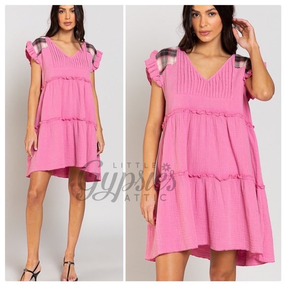 POL Baby Doll Grunge Double Gauze Mini Dress - Picture 9 of 14